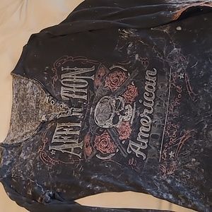 Affliction stone wash tee